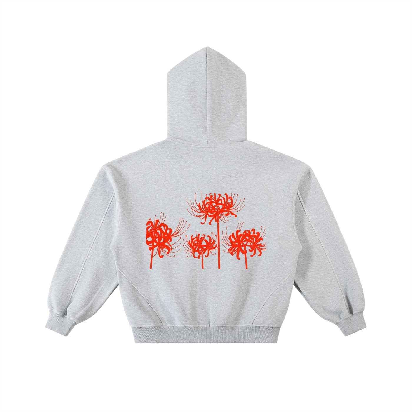 Contrast-Stitched Boxy Fleece Zip Hoodie