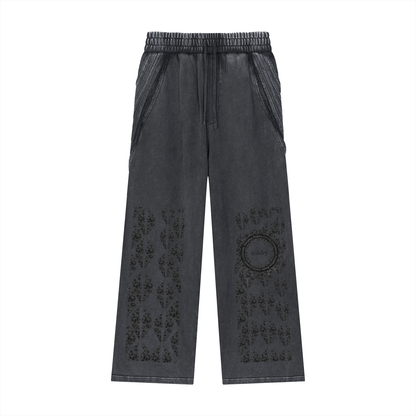 Snow Washed Tape Raw Edge Sweatpants
