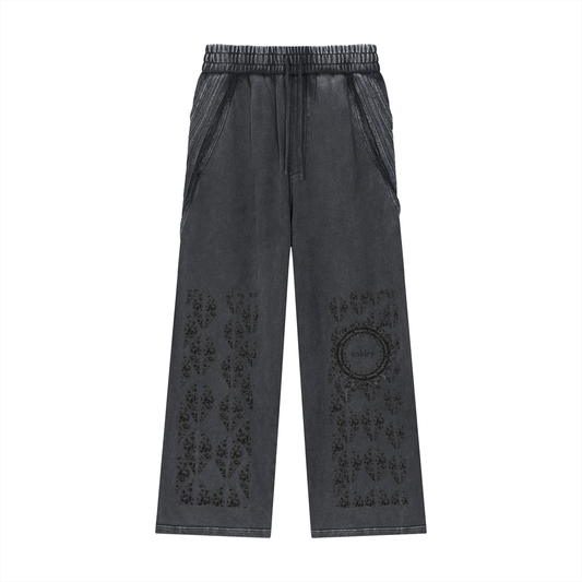 Snow Washed Tape Raw Edge Sweatpants