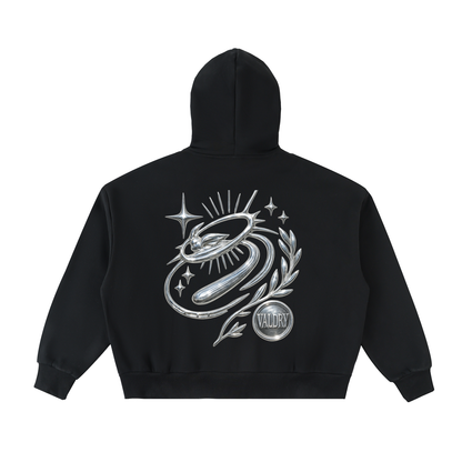 Fleeced Full-Zip Boxy Hoodie